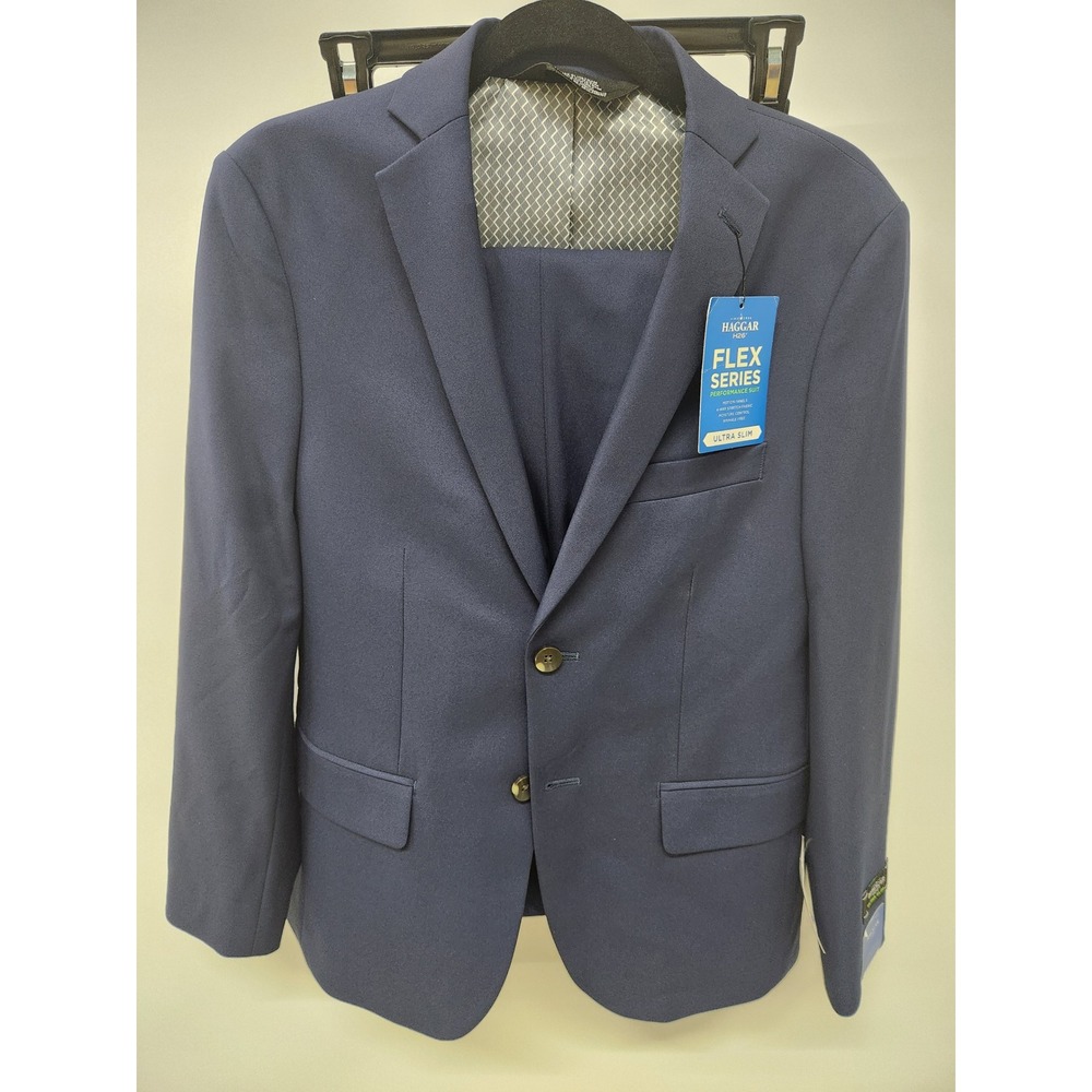 NWT Haggar Flex Series Performance Suit Ultra Slim Midnight Blue